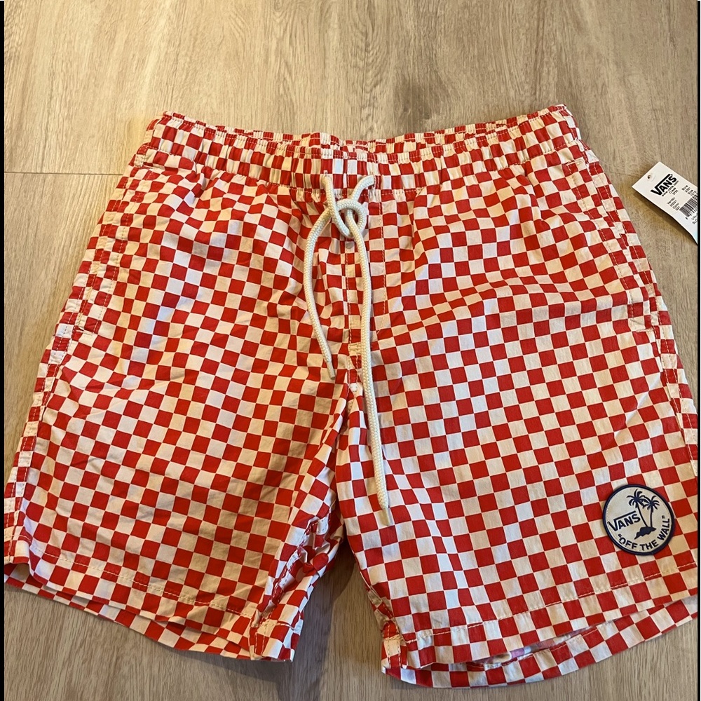 Vans Men’s Boardshort Swim Trunk; Size Small, Checkerboard Print; New with Tags